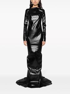 Rick Owens coated long-sleeved gown - Zwart