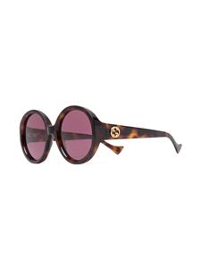 Gucci Eyewear Zonnebril met logoplakkaat - Bruin
