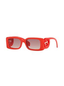 Gucci Eyewear Zonnebril met rechthoekig montuur - Rood