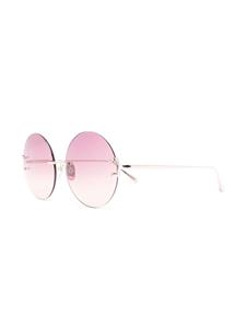 Linda Farrow Lotus zonnebril met rond montuur - Zilver