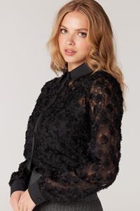 JANSEN AMSTERDAM 3dl102 3dlace top with long sleeves black