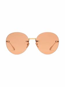 Gucci Eyewear Zonnebril met rond montuur - Goud