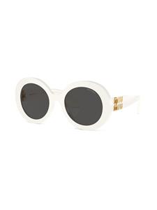Miu Miu Eyewear Zonnebril met oversized rond montuur - Wit