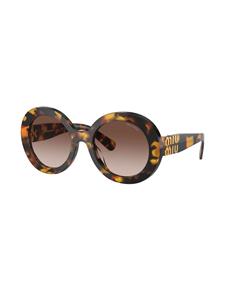 Miu Miu Eyewear Zonnebril met rond montuur - Zwart