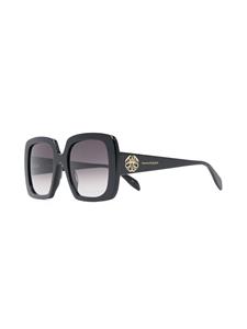 Alexander McQueen Eyewear Zonnebril met rechthoekig montuur - Zwart