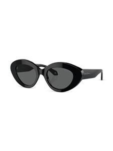 Giorgio Armani Zonnebril met ovalen montuur - Zwart