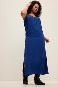 Studio Untold Jerseykleid Maxikleid A-Line Batik Print Rundhals Knopfleiste