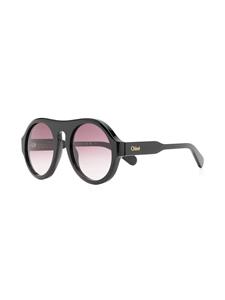 Chloé Eyewear Zonnebril met piloten montuur - Zwart
