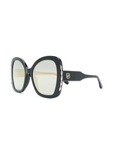 Elie Saab trim oversized zonnebril - Zwart