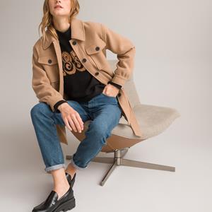 LA REDOUTE COLLECTIONS Overhemd met knoopsluiting, in een mixed van wol