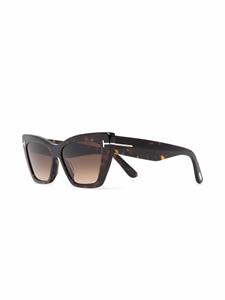 TOM FORD Eyewear Whyatt zonnebril met vlinder montuur - Bruin