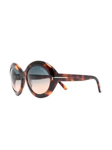 TOM FORD Eyewear Zonnebril met ovaal montuur - Bruin