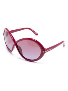 TOM FORD Eyewear Jada zonnebril met oversized montuur - Rood