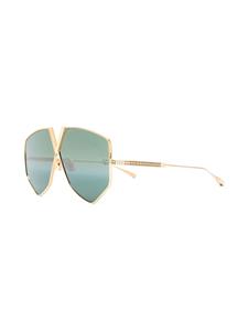 Valentino Eyewear Zonnebril met geometrisch montuur - Goud