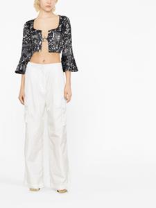 GANNI Cropped blouse - Zwart