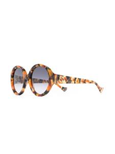 Gucci Eyewear Zonnebril met oversized rond montuur - Bruin