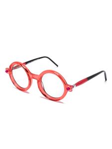 Kuboraum P1 zonnebril met rond montuur - Rood