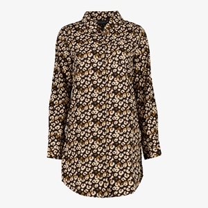 TwoDay lange dames blouse luipaardprint bruin
