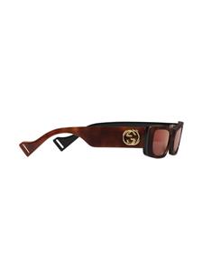 Gucci Eyewear Zonnebril met rechthoekig montuur - Bruin