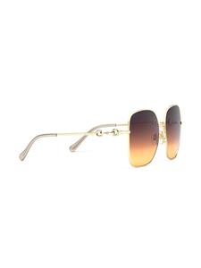 Gucci Eyewear Zonnebril met vierkant montuur - Goud