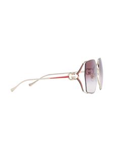 Gucci Eyewear Zonnebril met oversized montuur - Goud