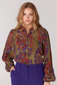 JANSEN AMSTERDAM Wop722 blouse gracew23-000253-multi green