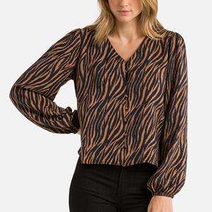 JDY Bedrukte blouse met V-hals