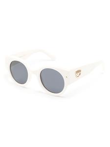 Chiara Ferragni Zonnebril met rond montuur - Beige