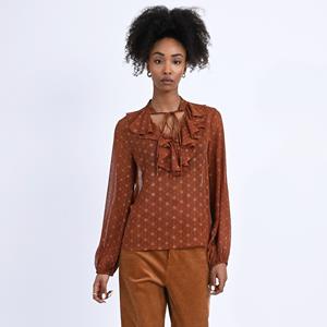 Molly bracken Blouse in bedrukte voile met volants