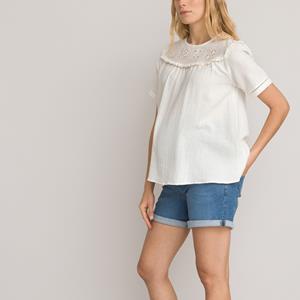 LA REDOUTE COLLECTIONS Zwangerschapsblouse, met geborduurd plastron