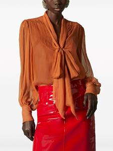 Gucci semi-sheer silk blouse - Oranje