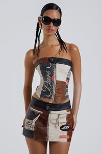 Jaded London Daytona Vegan Leather Corset Top