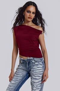 Jaded London Dare To Drape Top In Wine