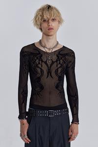 Jaded Man Black Wings Mesh Top