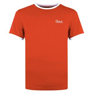 Quick-Q1905 Heren T-shirt Captain | Koraalrood/Wit