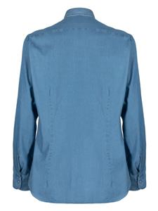 Mazzarelli button-up cotton shirt - Blauw