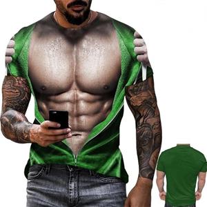ETST WENDY 005 Zomer Nieuwe 3D Print T Shirt voor mannen Grappige Muscle T-shirt Harajuku Fake SweatShirts Casual Losse Kleding Vintage Short Sleeve Tee