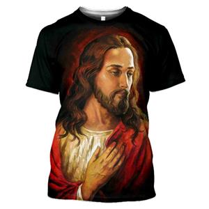 Baibao QIQI Anime God 3D Printing T-shirt Jesus Casual Streetwear Men Harajuku Fashion Camisetas Hombre O-Neck Top Tees
