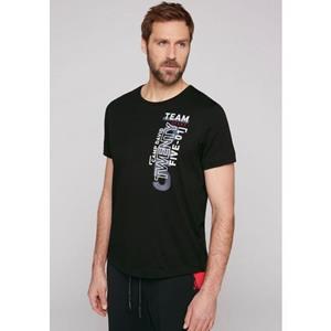 CAMP DAVID T-Shirt mit kleinem Label Print auf Ärmel und Vorderseite