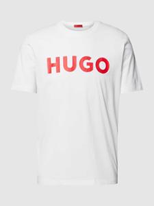 HUGO T-shirt met labelopschrift, model 'Dulivio'