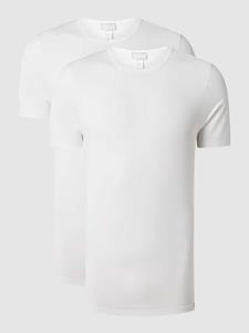 Hanro T-shirt met labeldetail in een set van 2 stuks, model 'Cotton Essentials'