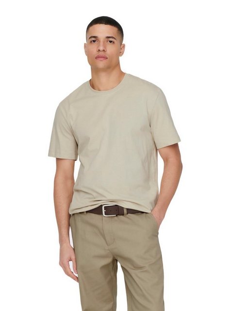 ONLY & SONS Shirt met ronde hals ONSMAX LIFE REG SS STITCH TEE