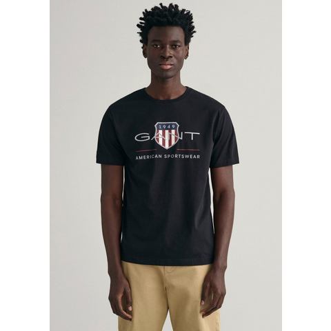 Gant T-shirt REG ARCHIVE SHIELD SS T-SHIRT met logoprint op borsthoogte