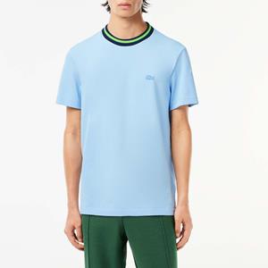 Men's Lacoste Stripe Collar Stretch Piqué T-Shirt in Light Blue