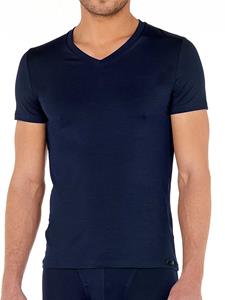HOM - T-Shirt V-neck - Tencel Soft - navy