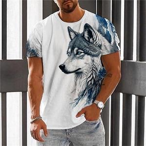 ETST 07 2023 Zomer T-shirt Mannen Animal Eagle Print Mode Korte Mouw Top Micro Elastische Sport Fitness T-shirt Oversized T-shirt mannen