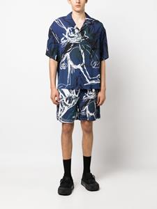 DOMREBEL Overhemd met abstracte print - Blauw