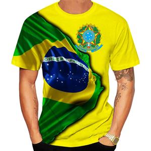 TIP723 Centenary of Brasil Men's T-Shirt Summer O Neck Pullover Short Sleeve Fashion Cool Clothing Brazil Flag Oversized Men's Clothing