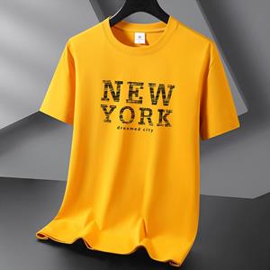 Bistrota Newyork 10 kleuren pure katoenen mannen T-shirt ronde hals korte mouw losse mans tee shirt grote maat S-6XL