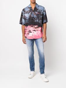 Dsquared2 Overhemd met palmboomprint - Zwart